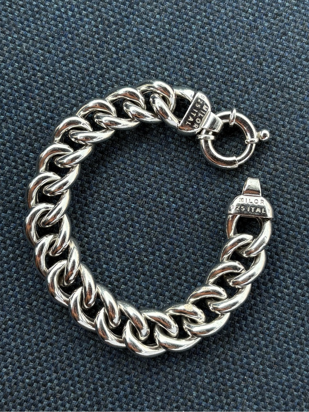 Chunky Sterling Silver Curb Chain Bracelet